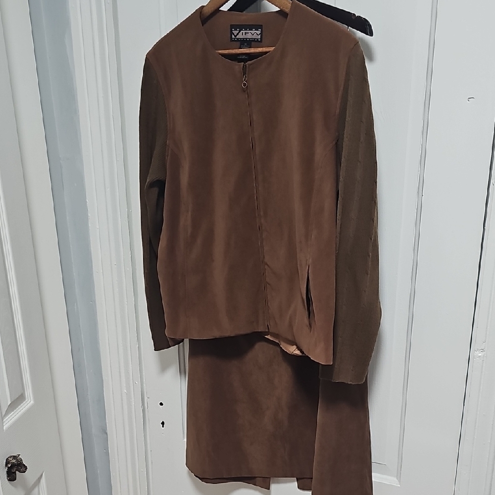 Norton McNaughton Brown Blazer And Skirt Set